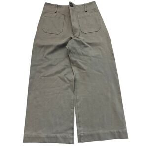 Maeve by Anthropologie Wide Leg Pants Stretch Colette Crop Green Size 32